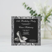 Zebra High Heel Vrouwen 30ste Verjaardagsfeest Kaart (Staand voorkant)