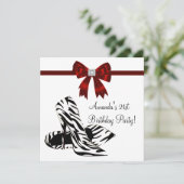 Zebra High Heels Vrouwen 21ste Verjaardagsfeest Kaart (Staand voorkant)