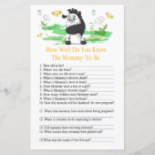 Zebra Hoe goed ken je baby shower? (Voorkant)