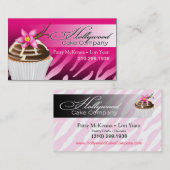 Zebra Hollywood Cupcakes - ombre fuschia Visitekaartje (Voorkant / Achterkant)