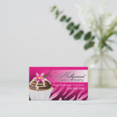 Zebra Hollywood Cupcakes - ombre fuschia Visitekaartje (Staand voorkant)