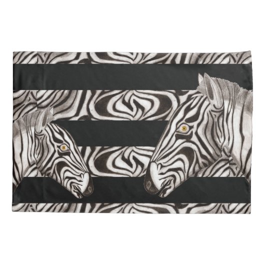 Zebra hoofd kussensloop (Achterkant)