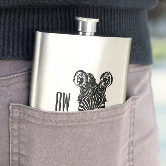 Zebra Hoofd Monogram Flacon (Voorbeeld)