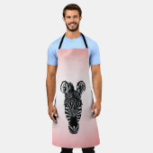 Zebra Hoofd op Roze Schort (Gedragen)