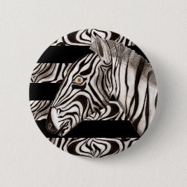Zebra hoofd ronde button 5,7 cm