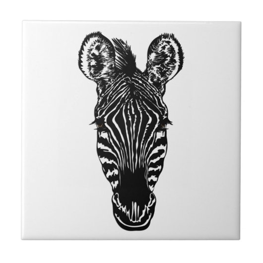 Zebra hoofd tegeltje (Voorkant)