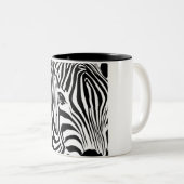 Zebra hoofd tweekleurige koffiemok (Voorkant rechts)