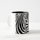 Zebra hoofd tweekleurige koffiemok (Voorkant links)