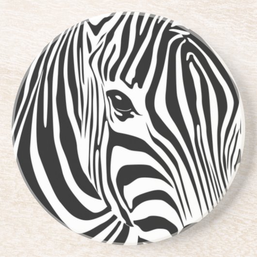 Zebra hoofd zandsteen onderzetter (Voorkant)