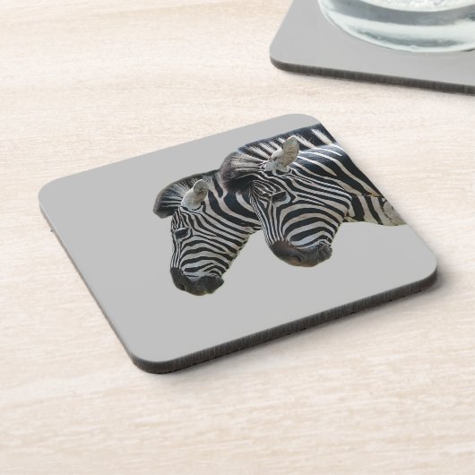 Zebra hoofden bier onderzetter (Linkerzijde)