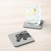 Zebra hoofden bier onderzetter (Rechterzijde)