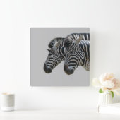 Zebra hoofden vierkante klok (Huis)