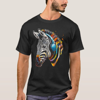 Zebra Hoofdtelefoon Kunstwerk Muziek Dier Motief Z T-shirt