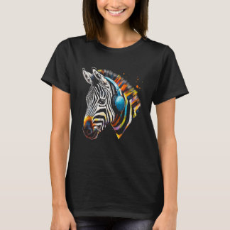 Zebra Hoofdtelefoon Kunstwerk Muziek Dier Motief Z T-shirt