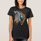 Zebra Hoofdtelefoon Kunstwerk Muziek Dier Motief Z T-shirt (Voorkant)