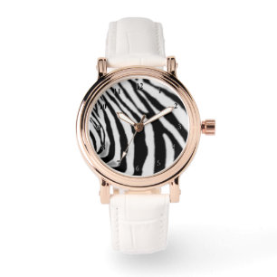 Zebra Horloge Zwart en Wit Streep Modern Design