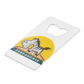 Zebra Horse Creditkaart Flessenopener (Voorkant Gekanteld)