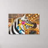 Zebra Horse Merry-Go-Round Carousel Ride Foto Canvas Afdruk (Voorkant)