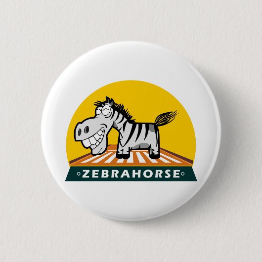 Zebra Horse Ronde Button 5,7 Cm (Voorkant)