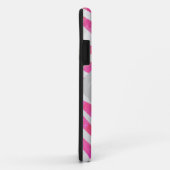 Zebra Hot Pink en White met Monogram Case-Mate iPhone Case (Achterkant/rechts)