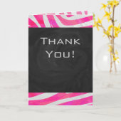 Zebra Hot Pink en White met Monogram Kaart (Gele Bloem)