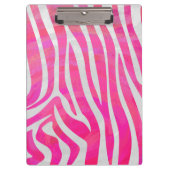 Zebra Hot Pink en White met Monogram Klembord (Voorkant)