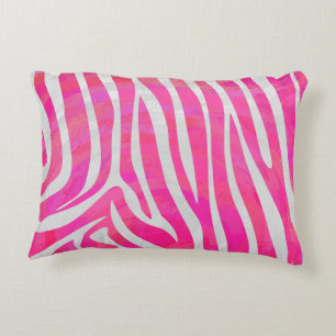 Zebra Hot Pink en White Print Accent Kussen