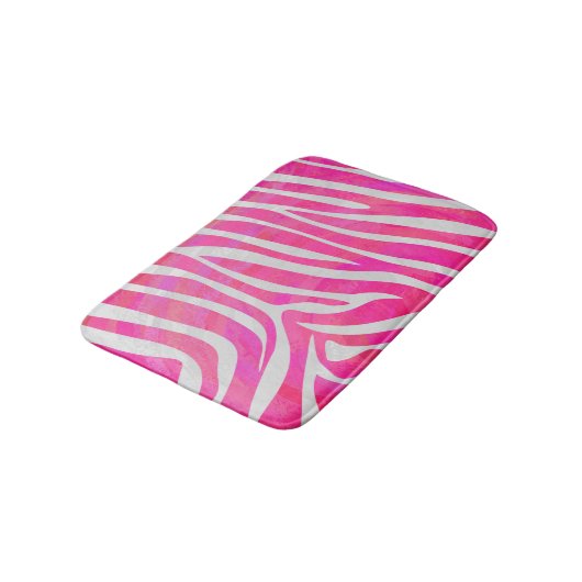 Zebra Hot Pink en White Print Badmat (Gekanteld)