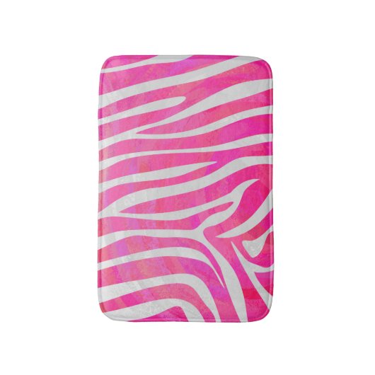 Zebra Hot Pink en White Print Badmat (Voorkant Verticaal)