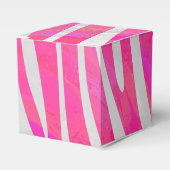 Zebra Hot Pink en White Print Bedankdoosjes (Voorkant Zijde)