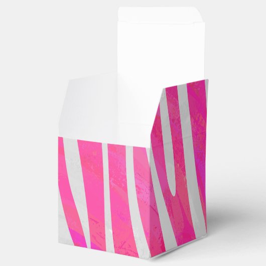 Zebra Hot Pink en White Print Bedankdoosjes (Geopend)