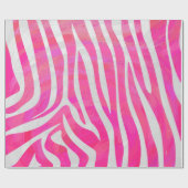 Zebra Hot Pink en White Print Cadeaupapier (Vlak)