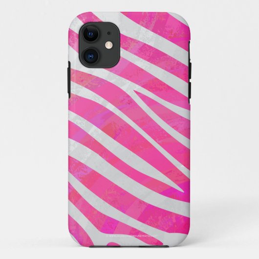 Zebra Hot Pink en White Print Case-Mate iPhone Case (Achterkant)