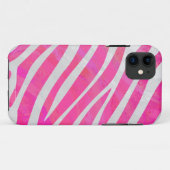 Zebra Hot Pink en White Print Case-Mate iPhone Case (Achterkant (horizontaal))