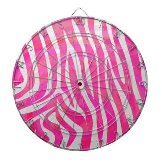 Zebra Hot Pink en White Print Dartbord (Voorkant)