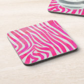 Zebra Hot Pink en White Print Drankjes Onderzetter (Linkerzijde)