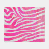 Zebra Hot Pink en White Print Fleece Deken (Voorkant (Horizontaal))