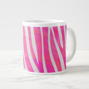 Zebra Hot Pink en White Print Grote Koffiekop