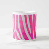 Zebra Hot Pink en White Print Grote Koffiekop (Voorkant)