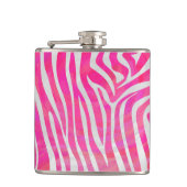 Zebra Hot Pink en White Print Heupfles (Voorkant)