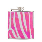 Zebra Hot Pink en White Print Heupfles (Voorkant)