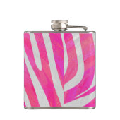 Zebra Hot Pink en White Print Heupfles (Achterkant)