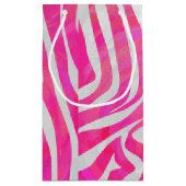 Zebra Hot Pink en White Print Klein Cadeauzakje (Achterkant)