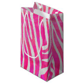 Zebra Hot Pink en White Print Klein Cadeauzakje (Voorkant Gekanteld)