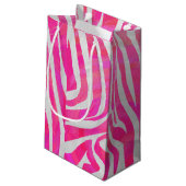 Zebra Hot Pink en White Print Klein Cadeauzakje (Achterkant Gekanteld)