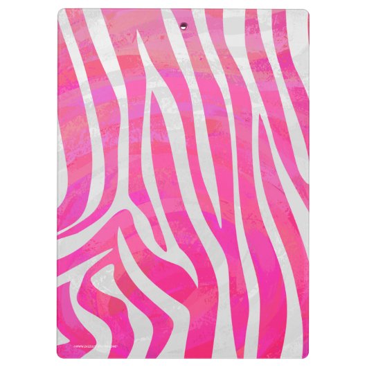 Zebra Hot Pink en White Print Klembord (Achterkant)