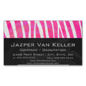 Zebra Hot Pink en White Print Magnetisch Visitekaartje (Voorkant)