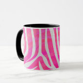Zebra Hot Pink en White Print Mok (Voorkant links)