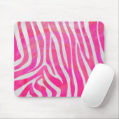 Zebra Hot Pink en White Print Muismat (Met muis)
