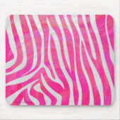 Zebra Hot Pink en White Print Muismat (Voorkant)